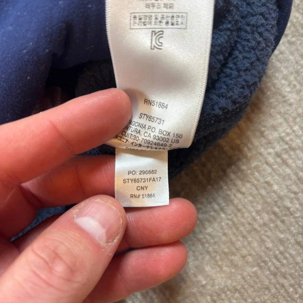 Patagonia Navy Blue Better Sweater Full‎ Zip Jacket Youth Size XL 65731
